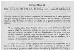 Un momento en la poesía de Pablo Neruda