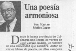 Una poesía armoniosa  [artículo] Marino Muñoz Lagos