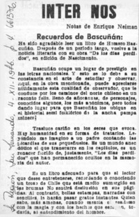 Recuerdos de Bascuñán  [artículo] Enrique Neiman.
