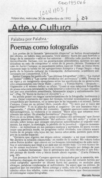 Poemas como fotografías  [artículo] Marcelo Novoa.
