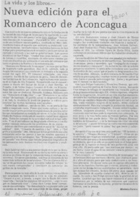 Nueva edición para el romancero de Aconcagua