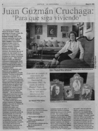 Juan Guzmán Cruchaga "Para que siga viviendo"  [artículo] Manuel Peña Muñoz.