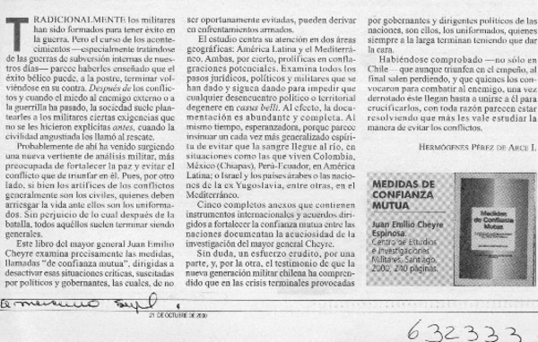 Medidas de confianza mutua  [artículo] Hermógenes Pérez de Arce I.