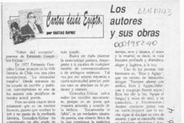 Los autores y sus obras  [artículo] Matías Rafide.
