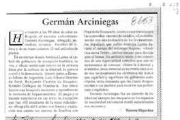 Germán Arciniegas  [artículo] Ramón Riquelme