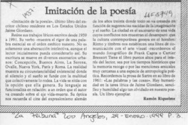 Imitación de la poesía  [artículo] Ramón Riquelme.