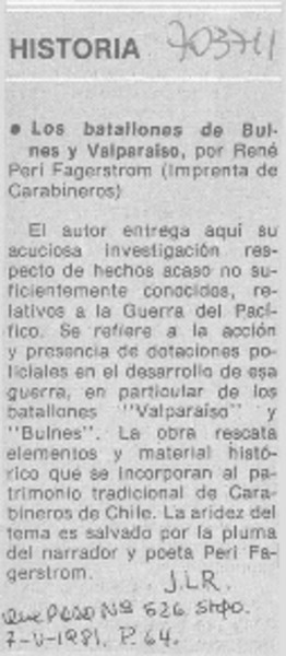 Los batallones de Bulnes y Valparaíso