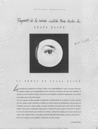 La prosa de Agata Gligo  [artículo] Fernando Sáez.