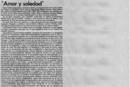 "Amor y soledad"