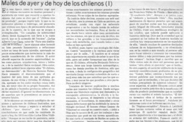 Males de ayer y de hoy de los chilenos (I)