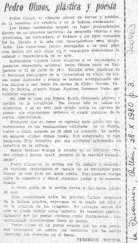 Pedro Olmos, plástica y poesía
