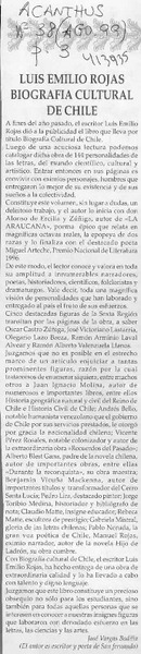 Luis Emilio Rojas, Biografía Cultural de Chile  [artículo] José Vargas Badilla