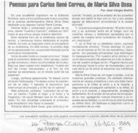 Poemas para Carlos René Correa, de María Silva Ossa