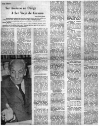 Ser anciano no obliga a ser viejo de corazón : [entrevista]