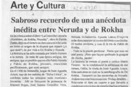 Sabroso recuerdo de una anécdota inédita entre Neruda y de Rokha  [artículo].