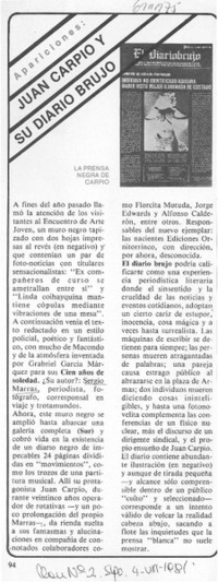 Juan Carpio y su diario brujo.