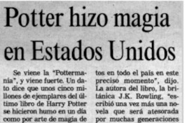 Potter hizo magia en Estados Unidos.