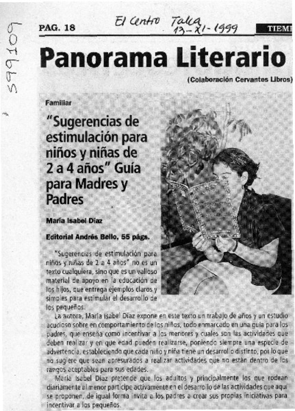"Sugerencias de estimulación para niños y niñas de 2 a 4 años" guía para madres y padres  [artículo]