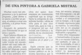 De una pintora a Gabriela Mistral  [artículo] Silvana Jeria.