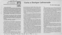 Carta a Enrique Lafourcade  [artículo] Javier Ovalle Letelier.