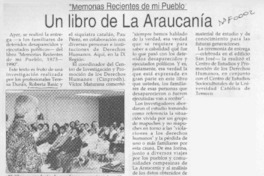 Un Libro de La Araucanía  [artículo].
