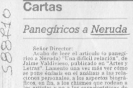 Panegíricos a Neruda  [artículo] Felipe Cussen A.