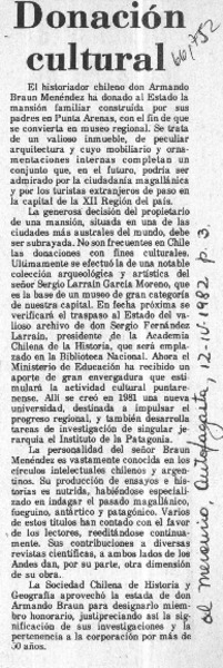 Donación cultural.  [artículo]