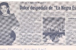 Dulce despedida de "La Negra Ester"