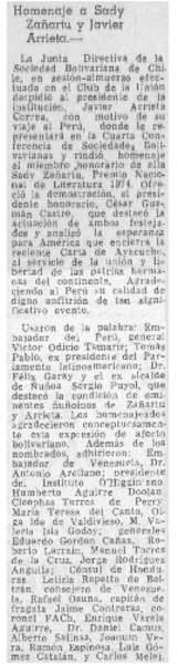 Homenaje a Sady Zañartu y Javier Arrieta.