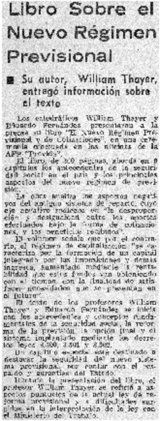 Libro sobre el nuevo régimen previsional.