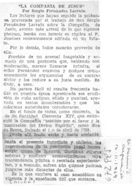 La compañía de Jesús".