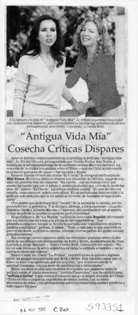 "Antigua vida mía" cosecha críticas dispares  [artículo]