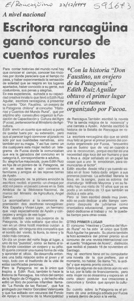 Escritora rancagüina ganó concurso de cuentos rurales  [artículo]