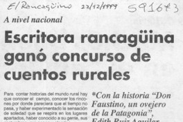 Escritora rancagüina ganó concurso de cuentos rurales  [artículo]