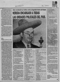 Neruda encargado a todas las unidades policiales del país  [artículo].