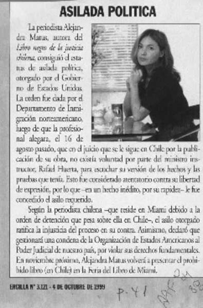 Asilada política  [artículo].