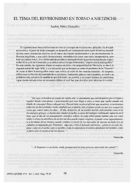 El tema del revisionismo en torno a Nietzsche