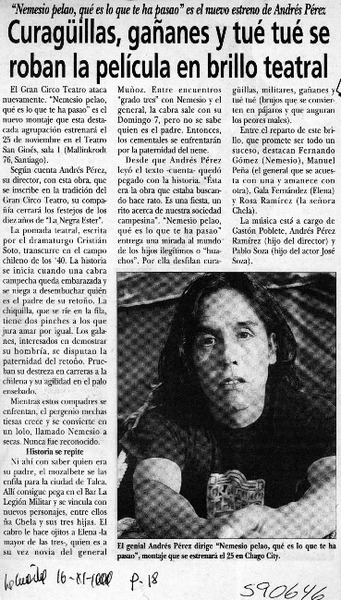 Curagüillas, gañanes y tué tué se roban la película en brillo teatral  [artículo]