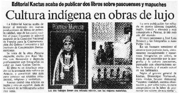 Cultura índigina en obras de lujo.