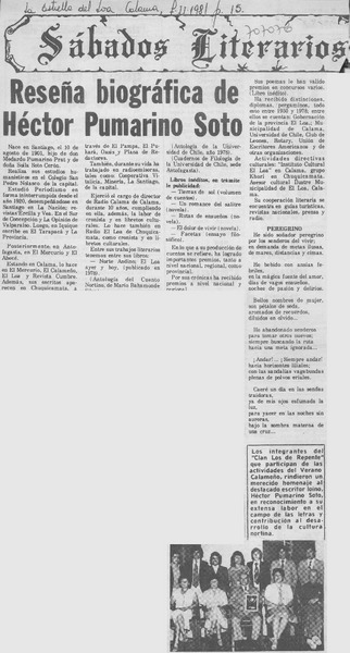 Reseña biográfica de Héctor Pumarino Soto.