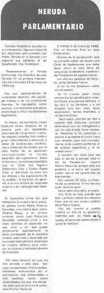 Neruda parlamentario.