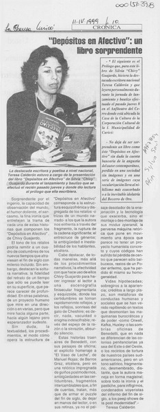 "Depósito$ en afectivo", un libro sorprendente
