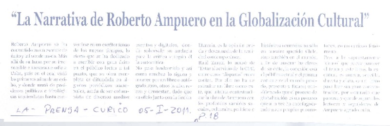 La Narrativa de Roberto Ampuero en la globalización cultural