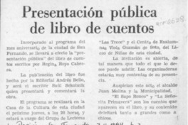 Presentación pública de libro de cuentos  [artículo].