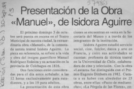 Presentación de la obra "Manuel", de Isidora Aguirre