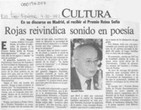 Rojas reivindica sonido en poesía  [artículo].