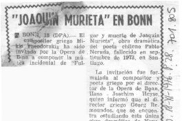 "Joaquín Murieta" en Bonn.