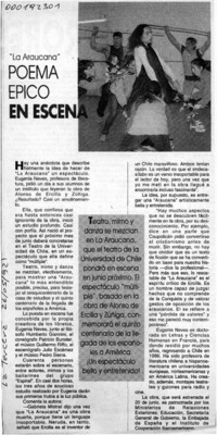 "La Araucana" poema épico en escena  [artículo].