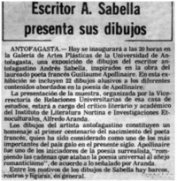Escritor A. Sabella presenta sus dibujos.