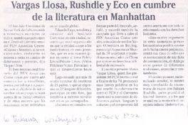 Vargas Llosa, Rushdie y Eco en cumbre de la literatura en Mnhattan